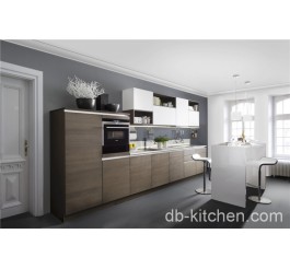 Custom modern wood grain UV kitchen cabinet high quality in Foshan factory European style