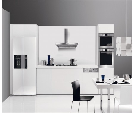 high gloss pure white kitchen cabinet design