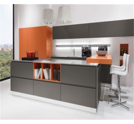 high gloss wood grain kitchen cabinet set