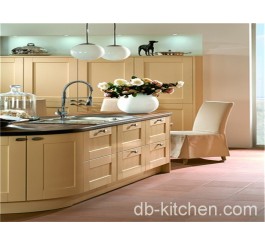 Khaki color PVC kitchen cabinet design Australia style cabinet