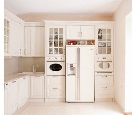 All white PVC elegant kitchen cabinet