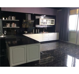 High class color PVC kitchen cabinet with high gloss ground design
