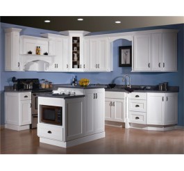 White European style MDF PVC kitchen cabinet