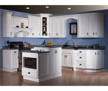 White European style MDF PVC kitchen cabinet