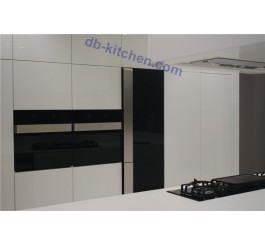 high gloss white UV custom combination kitchen cabinet noble style