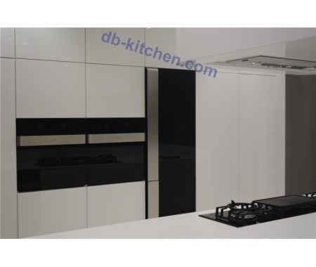 high gloss white UV custom combination kitchen cabinet noble style