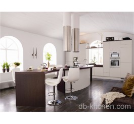 Durable matte PETG white kitchen cabinet European style
