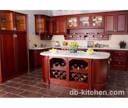 Red PVC custom imported kitchen cabinets from China