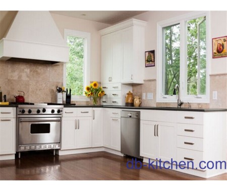 High quality white PVC European style kitchen cabinet