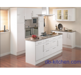 Popular excellent quality white PETG kitchen cabinet for small kitchen