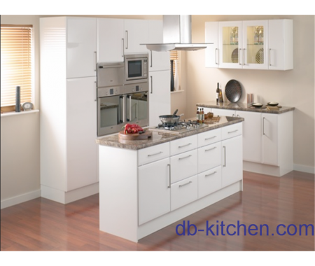 Popular excellent quality white PETG kitchen cabinet for small kitchen