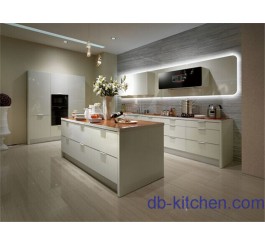 High gloss white PETG modern noble kitchen cabinet