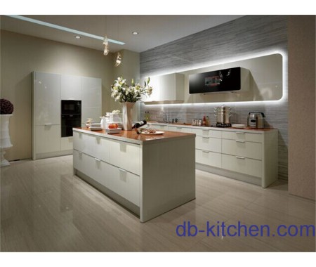 High gloss white PETG modern noble kitchen cabinet
