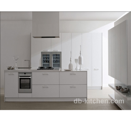 White modern style matte PETG luxury kitchen cabinet