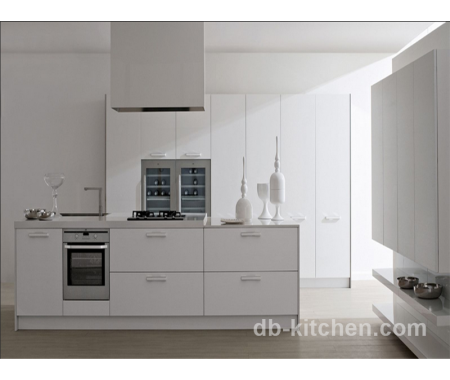 White modern style matte PETG luxury kitchen cabinet