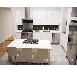 White European style PETG matte finished kitchen cabinet