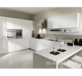 High gloss finished acrylic white customize kitchen cabinet