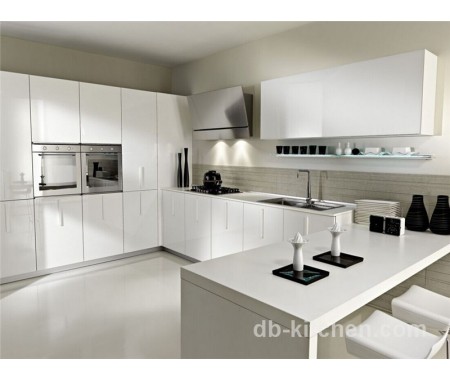 High gloss finished acrylic white customize kitchen cabinet