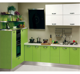 PVC door panel kitchen cabinet design with plywood carcass