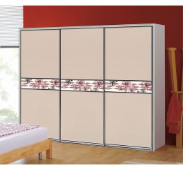 bedroom wardrobe with high gloss sliding door design