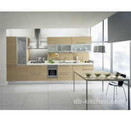 UV wood grain veneer high class kitchen cabinet with high quality