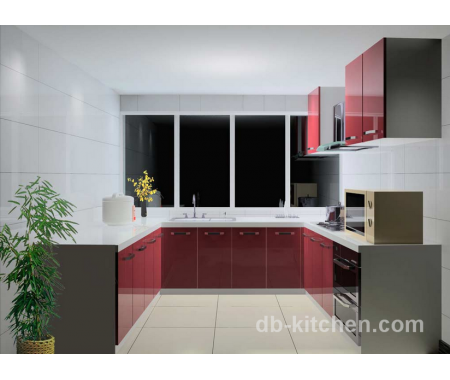 New design high gloss red acrylic kitchen kitchen