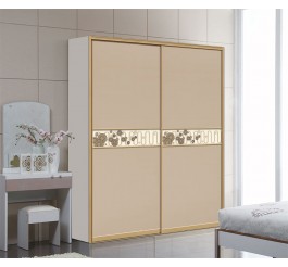 mdf carcass bedroom wardrobe with uv high gloss sliding door design