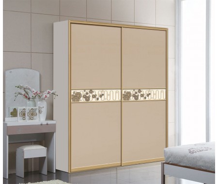 mdf carcass bedroom wardrobe with uv high gloss sliding door design