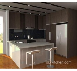 high gloss acrylic and grey melamine customize made  kitchen cabinet