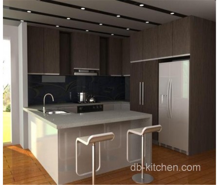 high gloss acrylic and grey melamine customize made  kitchen cabinet