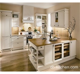 Old style classic design PVC white color kitchen cabinet