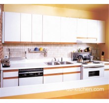 high gloss white PETG modern durable kitchen cabinet for small kitchen