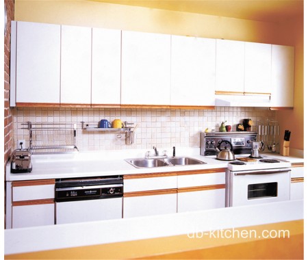 high gloss white PETG modern durable kitchen cabinet for small kitchen