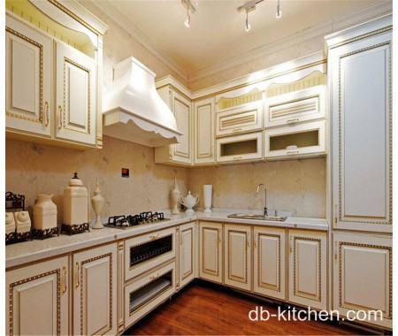 high class noble style white PVC kitchen cabinet