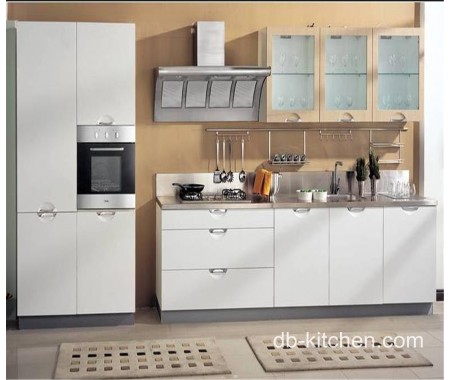 matte white PETG small kitchen cabinet design