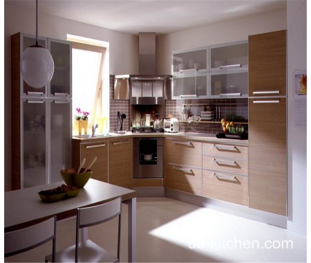 wood veneer melamine faced practical kitchen cabinet
