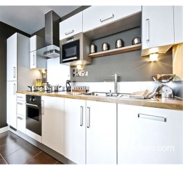 custom modular matte white PETG kitchen cabinet