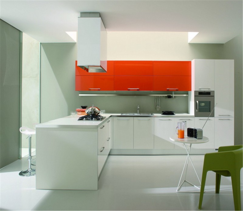 Color Combination High Gloss Kitchen Cabinet