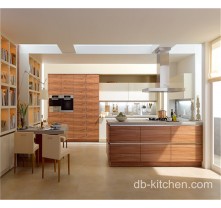 high quality UV wood grain modern kitchen cabinet model