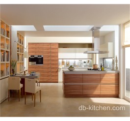 high quality UV wood grain modern kitchen cabinet model