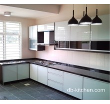 high gloss acrylic L shape kitchen cabinet