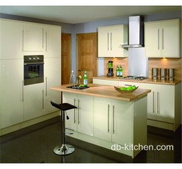 matte PETG beige modular kitchen cabinet custom made