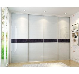 melamine mdf wardrobe with high gloss sliding door