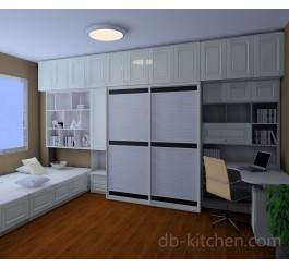 custom made sliding door multifunctional PVC  bedroom wardrobe