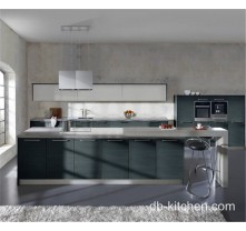 grey melamine and gloss white acrylic laminate kitchen cabinet design