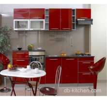 high gloss red lacquer kitchen cabinet design for small kitchen