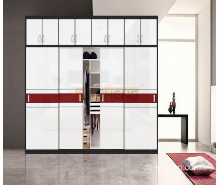 modern wardrobes design in glossy white sliding door