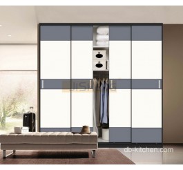 uv high gloss color combination sliding door wardrobe