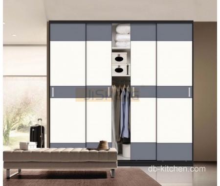 uv high gloss color combination sliding door wardrobe