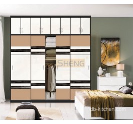 Uv high gloss plywood sliding door wardrobe